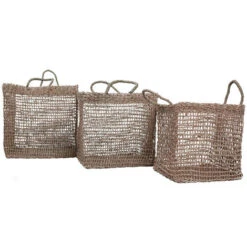 Panier Carré Tressé En Fibre Naturelle (lot De 3) - Scar