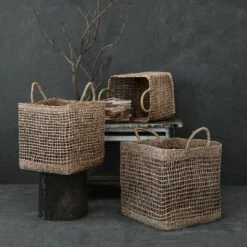 Panier Carré Tressé En Fibre Naturelle (lot De 3) - Scar -Ubbink Magasin 10223368 3
