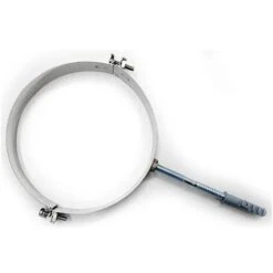 MBM Pince Murale Avec Collier Et Bouchon En Acier Inoxydable Poli DN180, Tuyau En Acier Inoxydable 316