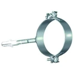 MBM Pince Murale Avec Collier Et Bouchon En Acier Inoxydable Poli DN 100, Tuyau En Acier Inoxydable 316