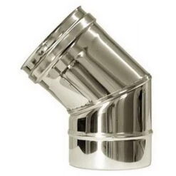 MBM Cheminée Isolé INOX Dn 150/200 Courbe 45 °