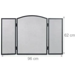Relaxdays Pare-étincelles Cheminée Acier Barrière Sécurité Pare-feu Protection Grille 3 Pièces HxL 62 X 96 Cm, Noir -Ubbink Magasin 10367900 4