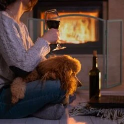 Relaxdays Pare-étincelles Cheminée Acier Barrière Sécurité Pare-feu Protection Grille 3 Pièces HxL 62 X 96 Cm, Noir -Ubbink Magasin 10367900 5