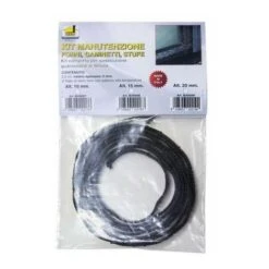 Kit Tresse Porte Poele Cheminee 15x3 Mm 2,5 Mt Ruban Adhésif De Fil De Verre Largeur 15 Mm 3 Mm D'épaisseur.