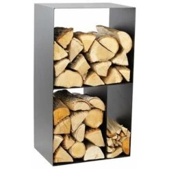 Porte-bûches Design 3 Cases En Acier Lublin