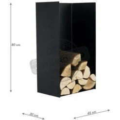 Porte-bûches En Acier Noir 80 Cm Kielce -Ubbink Magasin 10986331 3