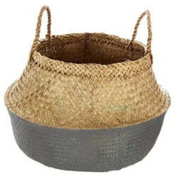 Panier En Osier Coloris Gris - 40 X 40 Cm -PEGANE-