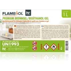 1 X 1 Litre FLAMBIOL Premium Bioéthanol En Gel -Ubbink Magasin 13208758 5