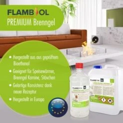 1 X 5 Litre FLAMBIOL Premium Bioéthanol En Gel -Ubbink Magasin 13208761 3