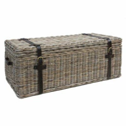 Grande Malle En Kubu Naturel Tressé Et Poignées En Simili - BANANA