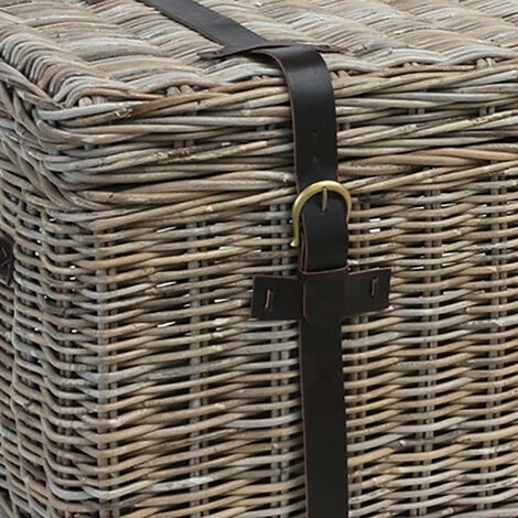 Grande Malle En Kubu Naturel Tressé Et Poignées En Simili - BANANA 4 Grande Malle En Kubu Naturel Tressé Et Poignées En Simili - BANANA – Image 2