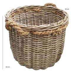 Panier Rond En Kubu Naturel Tressé D.46 Cm Avec Anses - SIBU M -Ubbink Magasin 14159993 5