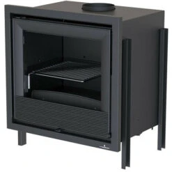 Insert Cheminée à Bois Holguin Avec Turbine 11 KW + 2 Bouches Recuperateur - Prise D'air Exterieur: Avec