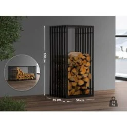 Porte-bûches Irving Noir/mat 40x50x100 Cm 8 Porte-bûches Irving Noir/mat 40x50x100 Cm -Ubbink Magasin 15362817 2