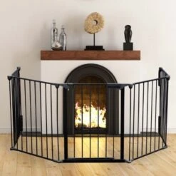 Barrière De Protection Cheminée XL 300cm Pare-feu Sécurité Enfant Fixation Murale 5 Éléments Acier -Ubbink Magasin 15561463 2
