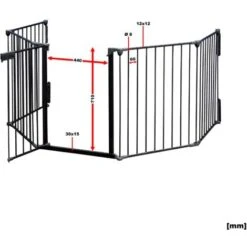 Barrière De Protection Cheminée XL 300cm Pare-feu Sécurité Enfant Fixation Murale 5 Éléments Acier -Ubbink Magasin 15561463 4