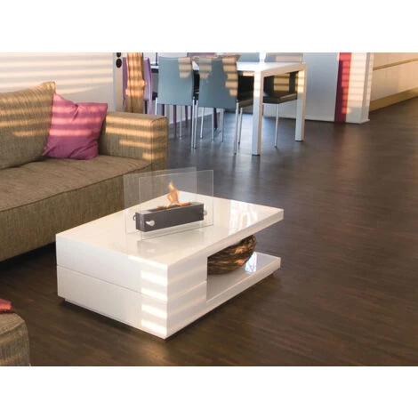 Cheminée De Table à L'éthanol En Acier Inoxydable Et Verre Trempé 4 Cheminée De Table à L'éthanol En Acier Inoxydable Et Verre Trempé – Image 2