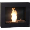Cheminée à L'éthanol En Noir Avec Des Bûches Décoratives