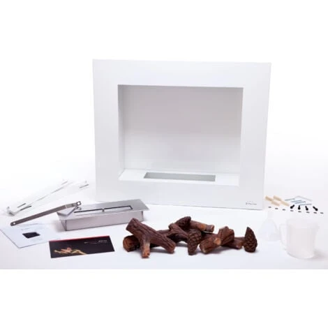 Cheminée éthanol En Blanc Avec Kit De Bûches 6 Cheminée éthanol En Blanc Avec Kit De Bûches – Image 4