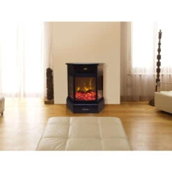 Cheminée électrique 2kW Acier Noir Et Télécommande -Ubbink Magasin 18233749 3