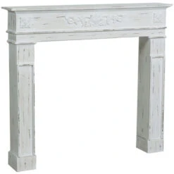 Cadre Décoratif Cheminée à Bois Design Pièce Miteuse Décoration Intérieure L115xPR17xH102 Cm