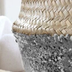 Panier Rond Tressé Jonc De Mer En Sequin Coloris Argent - Casâme -Ubbink Magasin 19293526 4