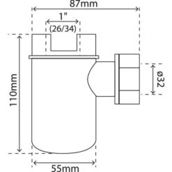 Siphon NF Pour Groupe De Sécurité Femelle 26/34 - D32 -Ubbink Magasin 19336438 3