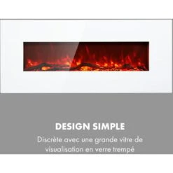 Lausanne Long Cheminée électrique 1600W 128cm Télécommande Blanc -Ubbink Magasin 22845378 3