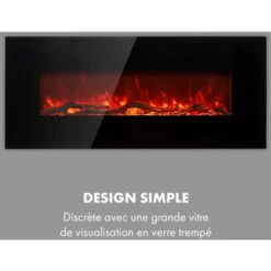 Lausanne Long Cheminée électrique 1600W 128cm Télécommande Noir -Ubbink Magasin 22845379 3