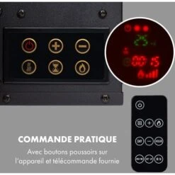 Lausanne Long Cheminée électrique 1600W 128cm Télécommande Noir -Ubbink Magasin 22845379 4