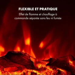 Lausanne Long Cheminée électrique 1600W 128cm Télécommande Noir -Ubbink Magasin 22845379 5