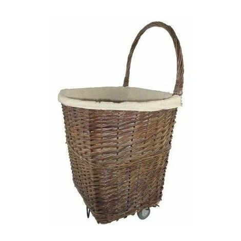 Chariot à Bois En Osier 83 / 51 X 54 X 42 - PVM 3 Chariot à Bois En Osier 83 / 51 X 54 X 42 - PVM