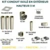 KIT CONDUIT ISOLE EN EXTERIEUR - 3 MÈTRES 80 - Inox