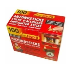 Stick D'allumage En Bois Naturel Imprégné 100 Pièces - FAVORIT