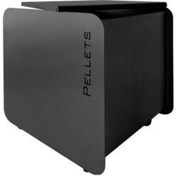 Corbeille à Pellets Noir Sur Roulettes - Volume : 30 Kgs