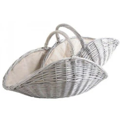 Paniers à Bûches En Osier Teinté