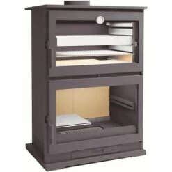 FM Poêle à Bois En Acier CH-9 11kW Avec Four Inox