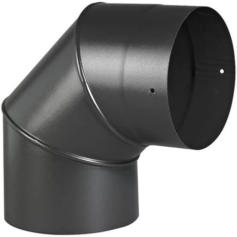 Coude émail Noir Mat 90° Ø150 3 Coude émail Noir Mat 90° Ø150
