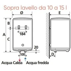 Chauffe-eau électrique Atlantic Ego 15 Litres Vertical Au-dessus De L'évier 821248 -Ubbink Magasin 26978274 4