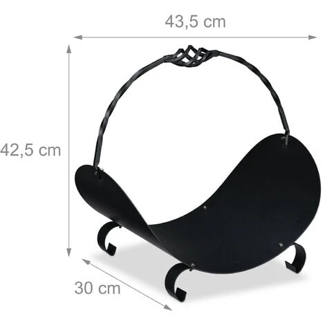 Relaxdays Panier Bois De Cheminée, Métallique, Pour Bûches Avec Anse, HlP: 42,5 X 43,5 X 30 Cm Intérieur, Panier Bûches 6 Relaxdays Panier Bois De Cheminée, Métallique, Pour Bûches Avec Anse, HlP: 42,5 X 43,5 X 30 Cm Intérieur, Panier Bûches – Image 4