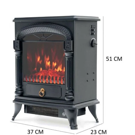 Cheminée Électrique 1950W Kekai Arizona 37x23x51 Cm Noir Avec Simulation De Feu Pour Intérieur 6 Cheminée Électrique 1950W Kekai Arizona 37x23x51 Cm Noir Avec Simulation De Feu Pour Intérieur – Image 4