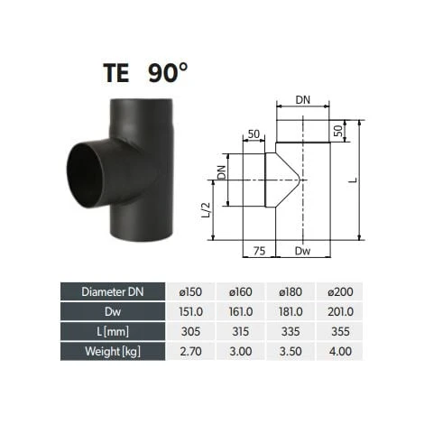 Simple Paroi Acier 2 Mm - Té 90° 150 Mm 4 Simple Paroi Acier 2 Mm - Té 90° 150 Mm – Image 2