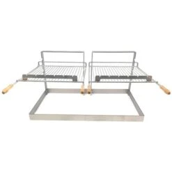 Barbecue à Charbon Encastrable Grille Et Support Vesta Pour Cheminée Ou Barbecue 60 X 40 Modèle Double