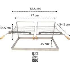 Barbecue à Charbon Encastrable Grille Et Support Vesta Pour Cheminée Ou Barbecue 60 X 40 Modèle Double -Ubbink Magasin 27848715 5