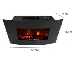 Cheminée Électrique Murale 2000W Kekai Jersey 88x15x56 Cm Noir Avec Simulation De Feu -Ubbink Magasin 27852942 4