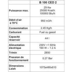 Sovelor - Chauffage Mobile Sur Roues Au Fuel 29kW Sans Cheminée - B100CED2 7 Sovelor - Chauffage Mobile Sur Roues Au Fuel 29kW Sans Cheminée - B100CED2 -Ubbink Magasin 279222 3