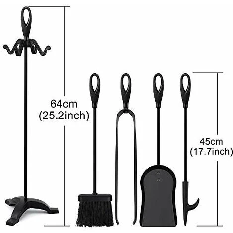 Amagabeli Ensemble D'outils De Cheminée 5 Pièces Set Serviteur De Cheminee Noir Forge Outils De Cheminée Pelle Pinces Et Poker Ensemble D'outils 6 Amagabeli Ensemble D'outils De Cheminée 5 Pièces Set Serviteur De Cheminee Noir Forge Outils De Cheminée Pelle Pinces Et Poker Ensemble D'outils – Image 4
