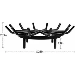 Amagaeli 61cm Grille De Cheminée Pour Feux Chauds Grille à Bûches En Fer Forgé À Toute épreuve En Acier 12 Barreaux 1,8cm Barreaux Intérieur Grille Porte Bûches De Plein Air Poêle à Bois Grille De Feu -Ubbink Magasin 30042588 4