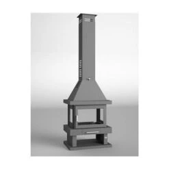 Cheminée Centrale En Acier, 4 Cotés Vitrés, Bûcher Inférieur 13.5 Kw -Ubbink Magasin 3013797 3