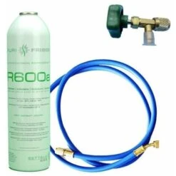 1 R600 Bouteille De Gaz Réfrigérant + Tuyau + Vanne Isobutane 420gr